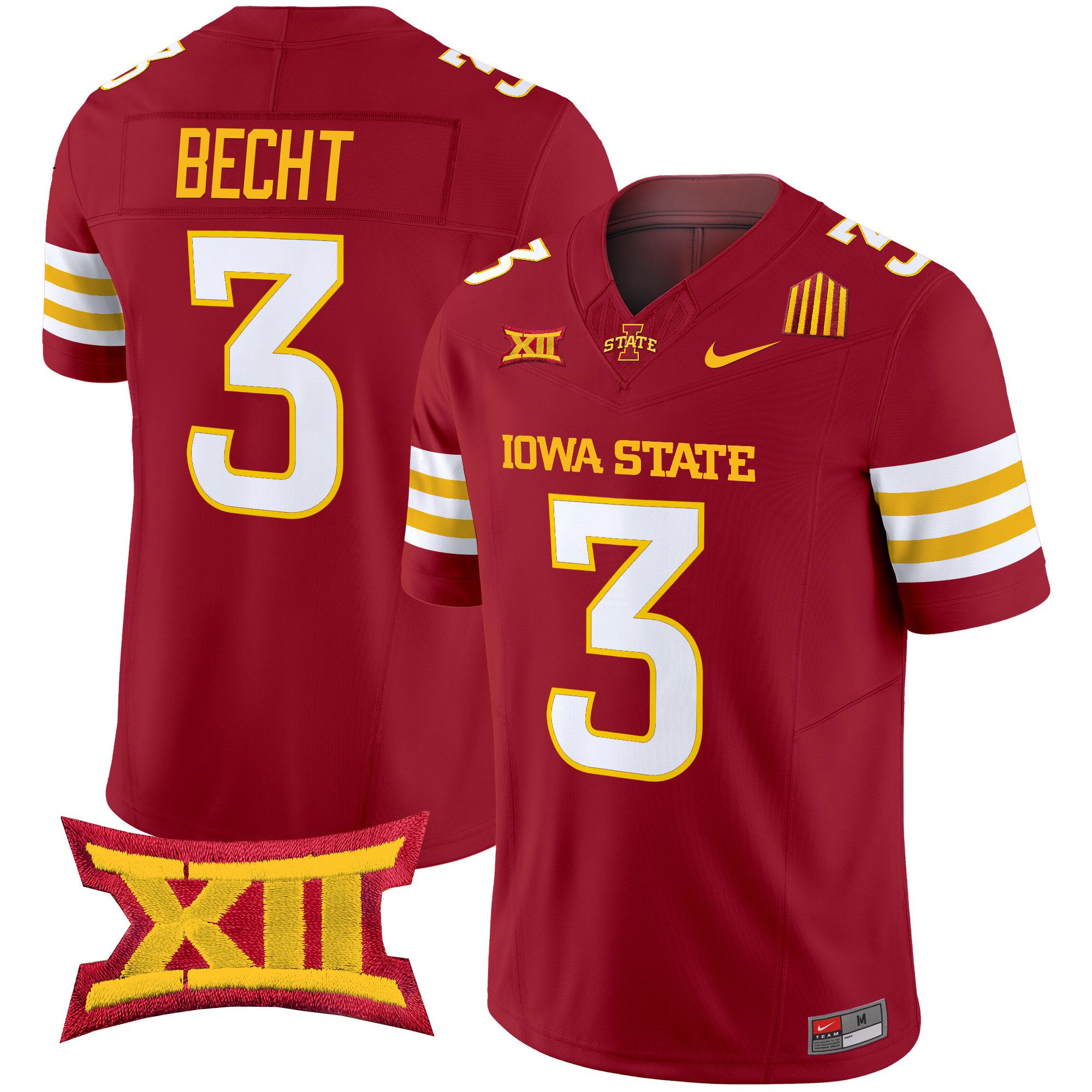 Men Iowa State Cyclones #3 Becht Red Nike 2024 Vapor Limited NCAA Jersey style 1->more ncaa teams->NCAA Jersey